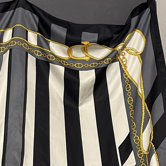 DRESSY SCARF YELLOW BLACK AND GRAY SCARF - Picture 8 of 14